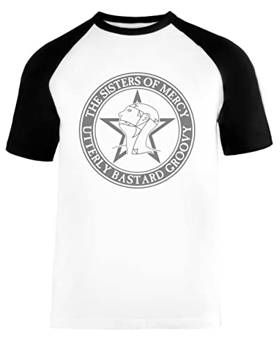 The Sisters of Mercy - The Worlds End - Utterly Bastard Groovy Unisex Baseball T-Shirt Kurze Ärmel Herren Damen Weiß Schwarz von Vendax