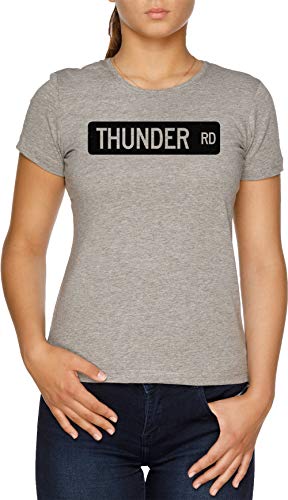 Thunder Road Street Sign Damen T-Shirt Grau von Vendax