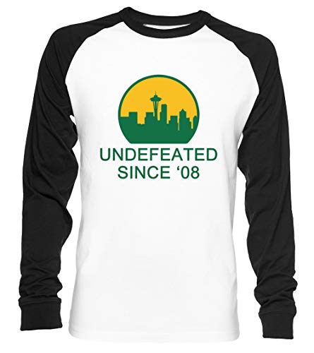 Undefeated Unisex Baseball T-Shirt Langarm Herren Damen Weiß Schwarz von Vendax