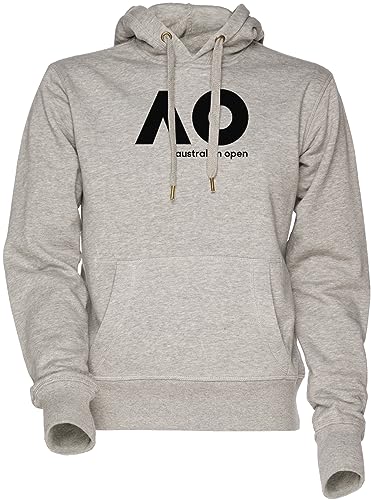 Vendax Australian Open Unisex Herren Damen Kapuzenpullover Sweatshirt Grau Men's Women's Hoodie Grey von Vendax