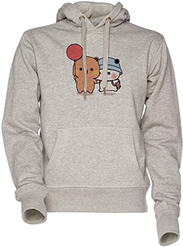 Vendax Bär Und Panda Bubu Dudu Ballon Unisex Herren Damen Kapuzenpullover Sweatshirt Grau Men's Women's Hoodie Grey von Vendax