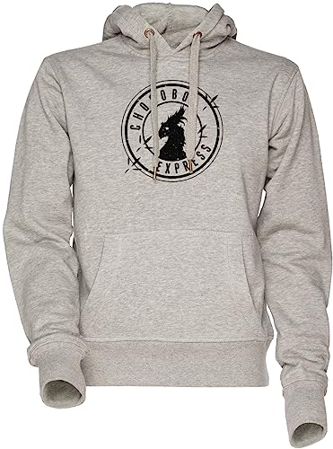 Vendax Chocobo Express Unisex Herren Damen Kapuzenpullover Sweatshirt Grau Men's Women's Hoodie Grey von Vendax