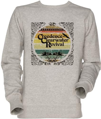 Vendax Creedence Clearwater Revival Riverboats Unisex Herren Unisex Herren Damen Jumper Sweatshirt Grau Men's Women's Jumper Grey von Vendax