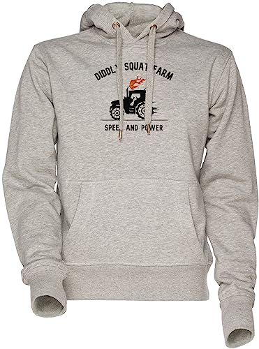 Vendax Diddly Squat Farm Shop Logo Tractor Unisex Herren Damen Kapuzenpullover Sweatshirt Grau Men's Women's Hoodie Grey von Vendax