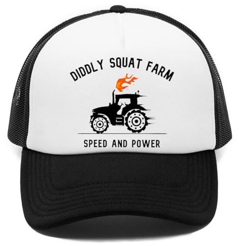 Vendax Diddly Squat Farm Shop Logo Tractor White Kappe Baseball Rapper Cap von Vendax