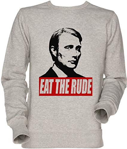 Vendax EAT The Rude - Hannibal Unisex Herren Damen Jumper Sweatshirt Grau Men's Women's Jumper Grey von Vendax