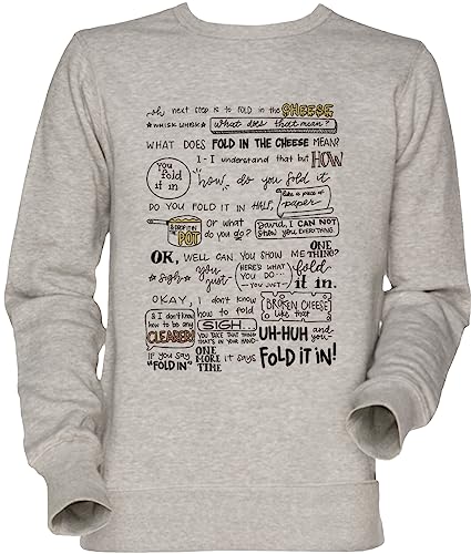 Vendax Fold In The Cheese Herren Damen Jumper Sweatshirt Grau Men's Women's Jumper Grey von Vendax