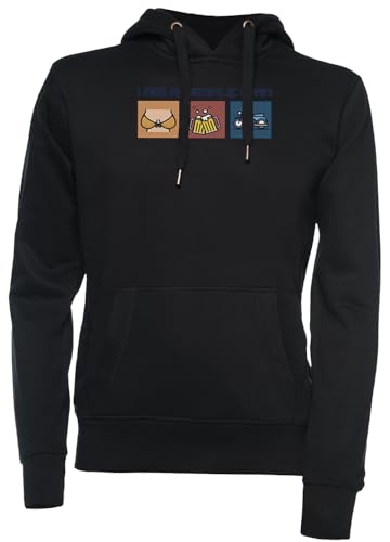 I Love Boobs Beer and Motorbike I Am A Simple Man Unisex Kapuzenpullover Schwarz von Vendax