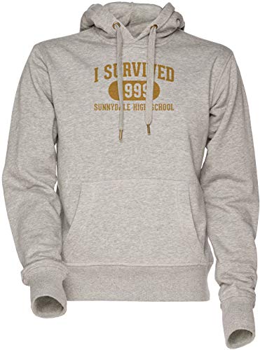 Vendax I Survived Sunnydale High Unisex Herren Damen Kapuzenpullover Sweatshirt Grau Men's Women's Hoodie Grey von Vendax