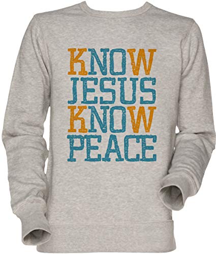 Vendax Know Jesus Know Peace No Jesus No Peace Unisex Sweatshirt Grau von Vendax