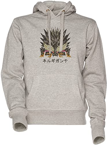 Vendax Monster Hunter World Nergigante-Kanji-Symbol Unisex Herren Damen Kapuzenpullover Sweatshirt Grau Men's Women's Hoodie Grey von Vendax