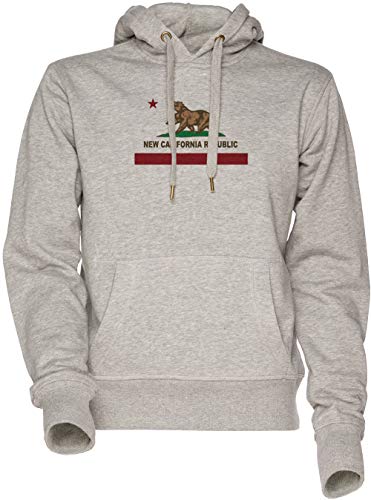 Vendax New California Republic Flag Original Unisex Herren Damen Kapuzenpullover Sweatshirt Grau Men's Women's Hoodie Grey von Vendax