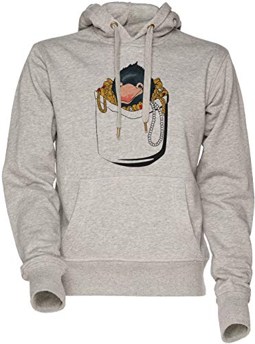 Vendax Niffler Im Tasche Unisex Herren Damen Kapuzenpullover Sweatshirt Grau Men's Women's Hoodie Grey von Vendax