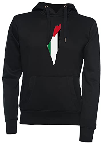 Vendax Palästina Flaggenregion Gliederung Unisex Kapuzenpullover Schwarz von Vendax