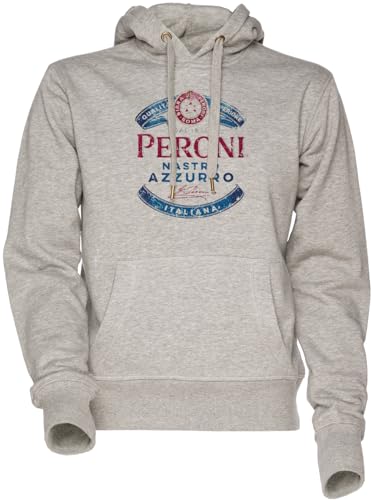 Vendax Peroni Nastro Azzurro - Italy Unisex Herren Damen Kapuzenpullover Sweatshirt Grau Men's Women's Hoodie Grey von Vendax