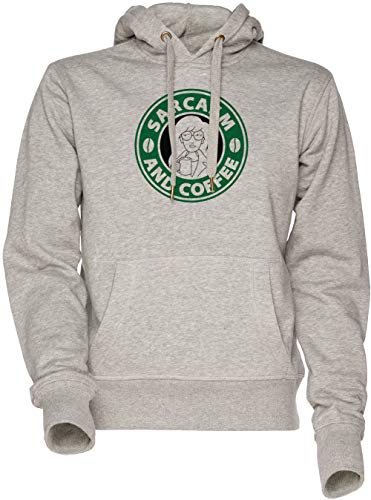 Vendax Sarcasm and Coffee - Daria Unisex Herren Damen Kapuzenpullover Sweatshirt Grau Men's Women's Hoodie Grey von Vendax