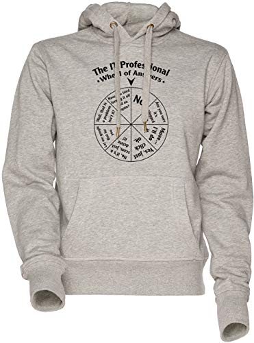 Vendax The IT Professional Wheel of Answers Unisex Herren Damen Kapuzenpullover Sweatshirt Grau Men's Women's Hoodie Grey von Vendax