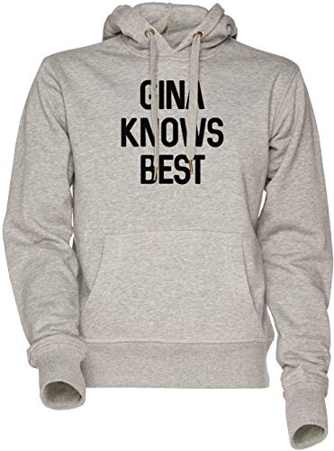 Vendax gina Knows Best Unisex Herren Damen Kapuzenpullover Sweatshirt Grau Men's Women's Hoodie Grey von Vendax