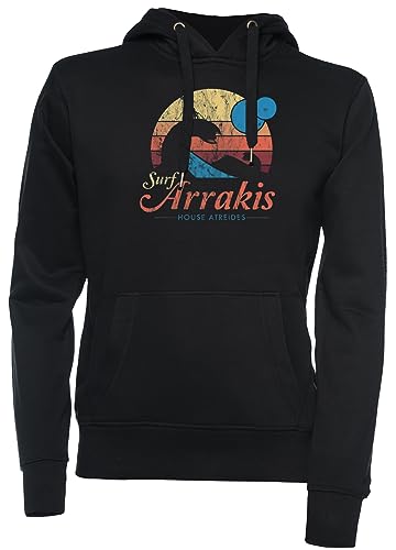 Visit Arrakis - Vintage Distressed Surf Unisex Kapuzenpullover Schwarz von Vendax