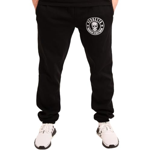 Vendetta Inc. Herren Jogginghose Jogger Logo Skull schwarz VD-7014 (DE/NL/SE/PL, Alphanumerisch, M, Regular, Regular, Schwarz) von Vendetta Inc.