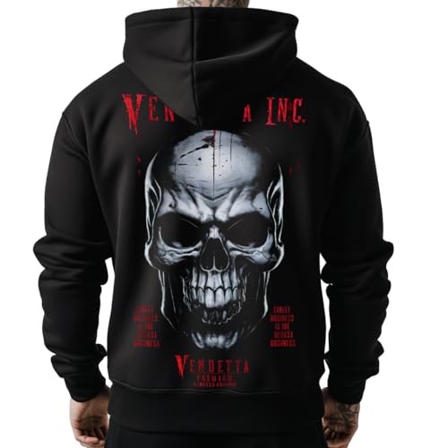 Vendetta Inc. Herren Kapuzenpullover Cinema schwarz VD-4077 Größe M bis 5XL (DE/NL/SE/PL, Alphanumerisch, 4XL, Regular, Regular, Schwarz) von Vendetta Inc.