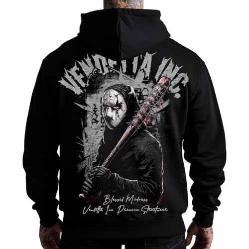 Vendetta Inc. Herren Kapuzenpullover Masks Men schwarz VD-4085 Hoodie M - 5XL (DE/NL/SE/PL, Alphanumerisch, 4XL, Regular, Regular, Schwarz) von Vendetta Inc.