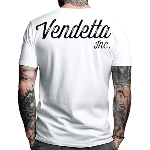 Vendetta Inc. Herren Rundhals Kurzarm Baulnwoll Shirt Crush 1051 weiß,schwarz (DE/NL/SE/PL, Alphanumerisch, 3XL, Regular, Regular) von Vendetta Inc.