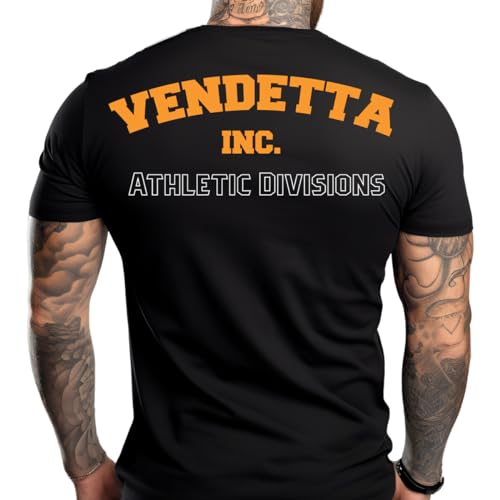 Vendetta Inc. Herren Rundhals Kurzarm Shirt Athletic schwarz VD-1330 (DE/NL/SE/PL, Alphanumerisch, 3XL, Regular, Regular, Schwarz) von Vendetta Inc.