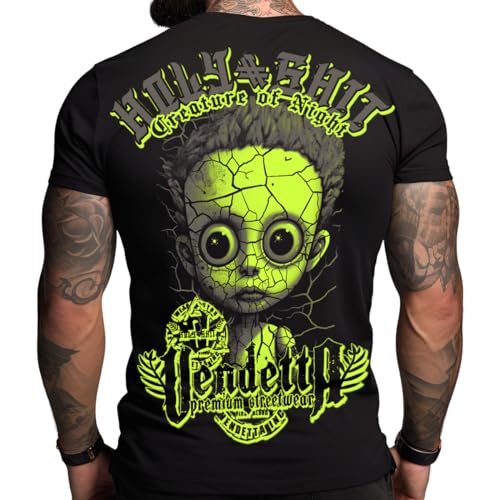 Vendetta Inc. Herren Rundhals Kurzarm Shirt Creature VD-1298 (DE/NL/SE/PL, Alphanumerisch, 5XL, Regular, Regular, Schwarz) von Vendetta Inc.