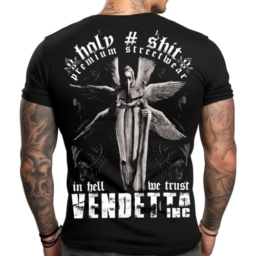 Vendetta Inc. Herren Rundhals Kurzarm Shirt Hell 1.0 schwarz VD-1370 Print (DE/NL/SE/PL, Alphanumerisch, 3XL, Regular, Regular, Schwarz) von Vendetta Inc.