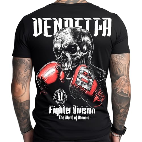 Vendetta Inc. Herren Rundhals Kurzarm Shirt schwarz Skull - Winner VD-1360 (DE/NL/SE/PL, Alphanumerisch, 4XL, Regular, Regular, schwarz) von Vendetta Inc.