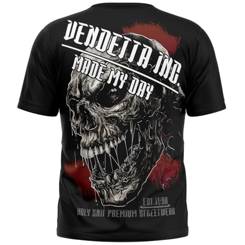 Vendetta Inc. Herren Rundhals Kurzarm T-Shirt schwarz Made My Day VD-1359 (DE/NL/SE/PL, Alphanumerisch, M, Regular, Regular, Schwarz) von Vendetta Inc.