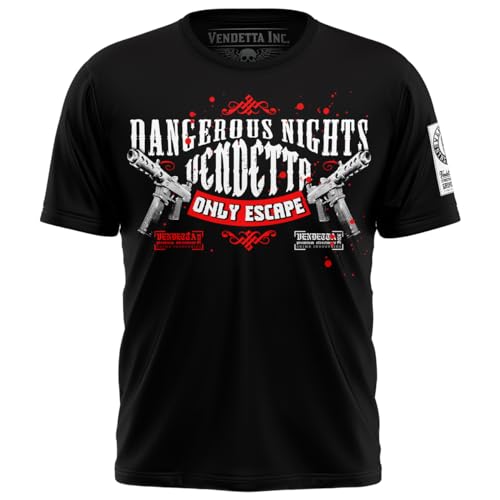 Vendetta Inc. Herren Rundhalsausschnitt T Shirt schwarz Dangerous VD-1245 Print (DE/NL/SE/PL, Alphanumerisch, L, Regular, Regular, Schwarz) von Vendetta Inc.