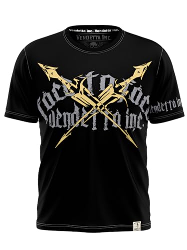 Vendetta Inc. Herren Shirt Face to Face 1060 Freizeit Tattoo T-Shirt schwarz (L) von Vendetta Inc.
