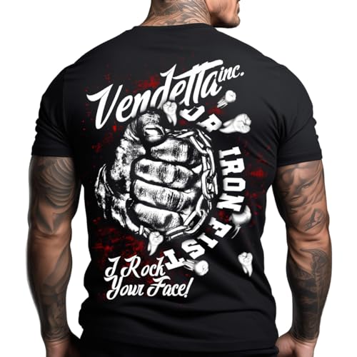 Vendetta Inc. Männer Rundhals Kurzarm Baumwolle Shirt Rock Your Face schwarz 1373 (DE/NL/SE/PL, Alphanumerisch, S, Regular, Regular, Schwarz) von Vendetta Inc.