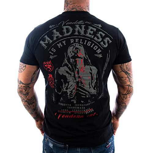 Vendetta Inc. Männer Shirt Madness Casual Streetwear,Sport,Freizeit schwarz (5XL) von Vendetta Inc.