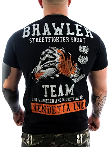 Vendetta Inc. Männer Shirt schwarz Brawler Sport,Freizeit MMA T Shirt 1147 (XXL, xx_l) von Vendetta Inc.