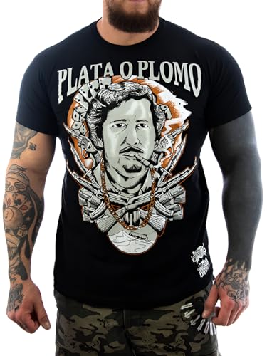 Vendetta Inc. Männer Shirt schwarz Plata o Plomo Pablo Escobar 1136 (XXL, xx_l) von Vendetta Inc.