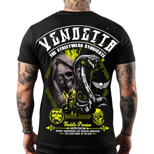 Vendetta Inc. Männer Shirt schwarz Skull Snake 1183 Sport,Freizeit (XXL) von Vendetta Inc.