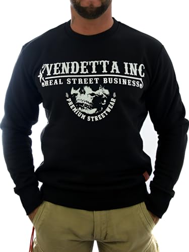 Vendetta Inc. Männer Sweatshirt Rundhals Real Street Skull schwarz 4021 (M) von Vendetta Inc.
