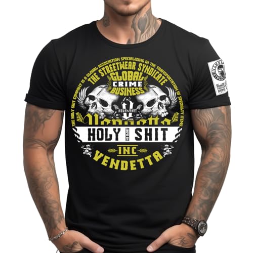 Vendetta Inc. Rundhalsausschnitt Baumwoll Shirt schwarz Global CB VD-1244 Kurzarm (DE/NL/SE/PL, Alphanumerisch, 3XL, Regular, Regular, Schwarz) von Vendetta Inc.