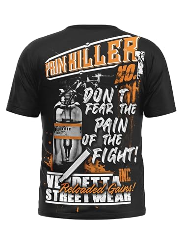 Vendetta Inc. Shirt Pain Killer schwarz Männer, Herren Sport Freizeit T-Shirt 1135 (XXL) von Vendetta Inc.