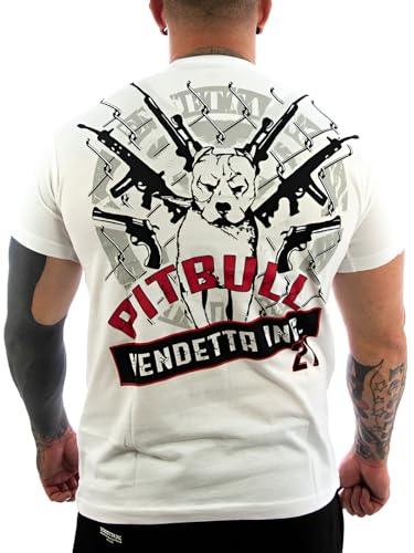 Vendetta Inc. Shirt Pitbull weiß Männer T-Shirt Sport,Freizeit,Fitness (L) von Vendetta Inc.