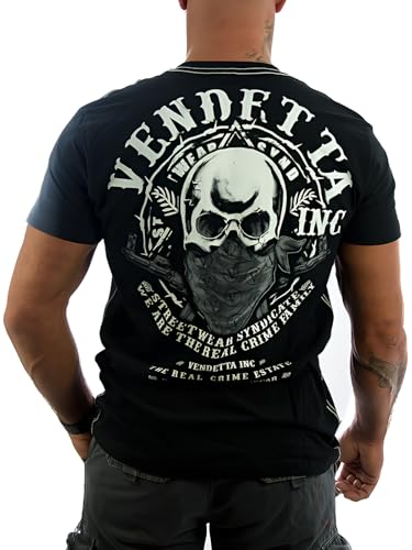 Vendetta Inc. Shirt Skull Maske schwarz Männer T Shirt Freizeit Club 1181 (XXL) von Vendetta Inc.