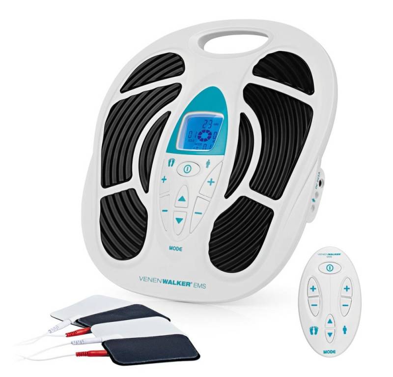 VITALmaxx Venentrainer Durchblutungs-Stimulator + Fernbedienung 4 Pads EMS, EMS Trainingsgerät fördert Durchblutung in müden Beinen, Waden & Füßen von VITALmaxx