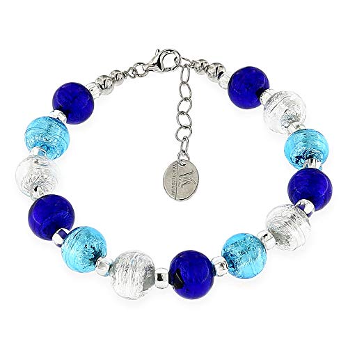 Venetiaurum – Armband für Damen mit Perlen aus echtem Muranoglas und Silber 925 – Made in Italy, zertifiziert von Venetiaurum