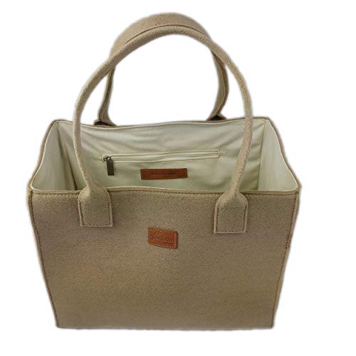 Venetto Filztasche Handtasche Damentasche Damen Henkeltasche Umhängetasche Einkaufstasche Shopper Tasche aus Filz (cappuccino-beige) von Venetto