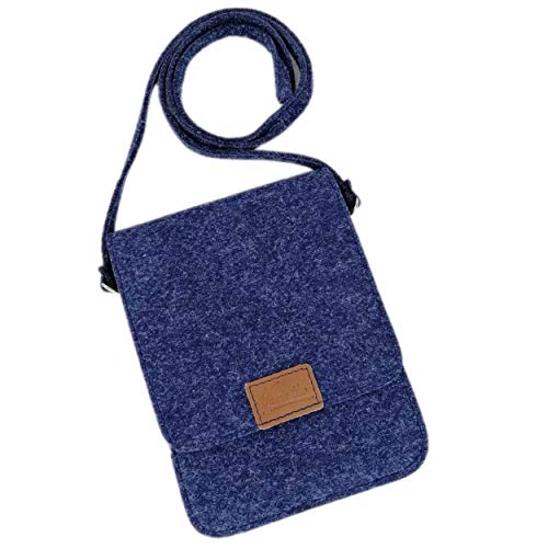 Venetto Kleine Umhängetasche Schultertasche Handtasche Freizeittasche Damentasche Brusttasche crossbag Herren-Tasche Unisex (Blau melange) von Venetto