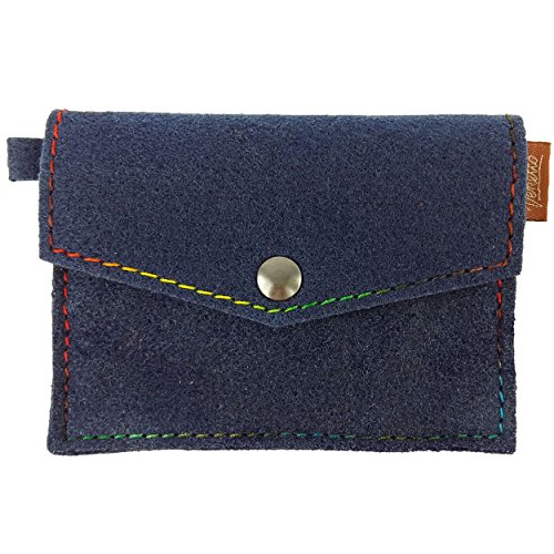 Venetto Mini Filz Portemonnaie Geldbörse Geldbeutel Brieftasche Damen Herren Kinder Damenbörse Damengeldbörse Herrenbörse Geldtasche Damenportemonnaie Kinderbörse (Blau dunkel) von Venetto