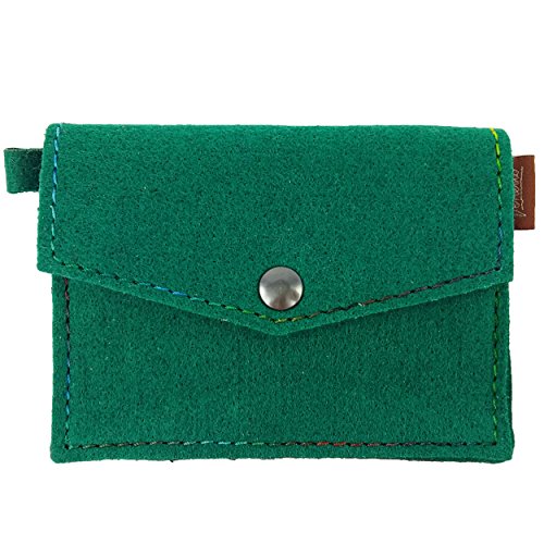 Venetto Mini Filz Portemonnaie Geldbörse Geldbeutel Brieftasche Damen Herren Kinder Damenbörse Damengeldbörse Herrenbörse Geldtasche Damenportemonnaie Kinderbörse (Grün dunkel) von Venetto